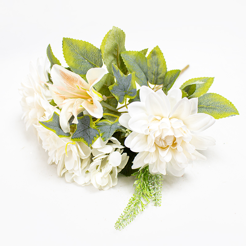 Bouquet de Dalia (X7) 31cm Branco (Un)