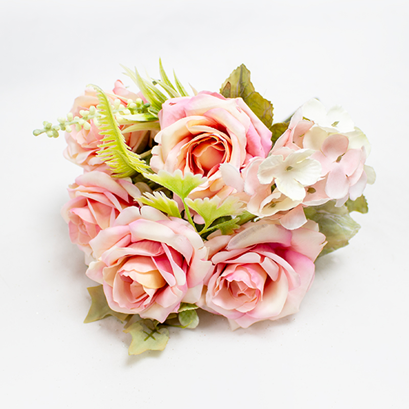 Bouquet de Rosas (x7) 33cm Rosa (Un)