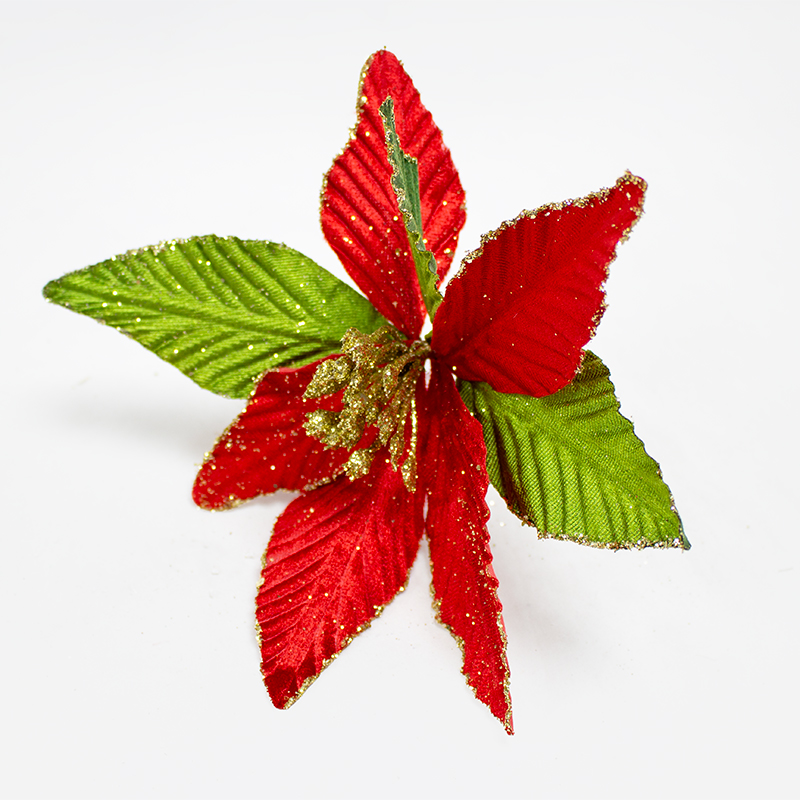 Poinsetia Vermelho/Verde 20cm  (Un)