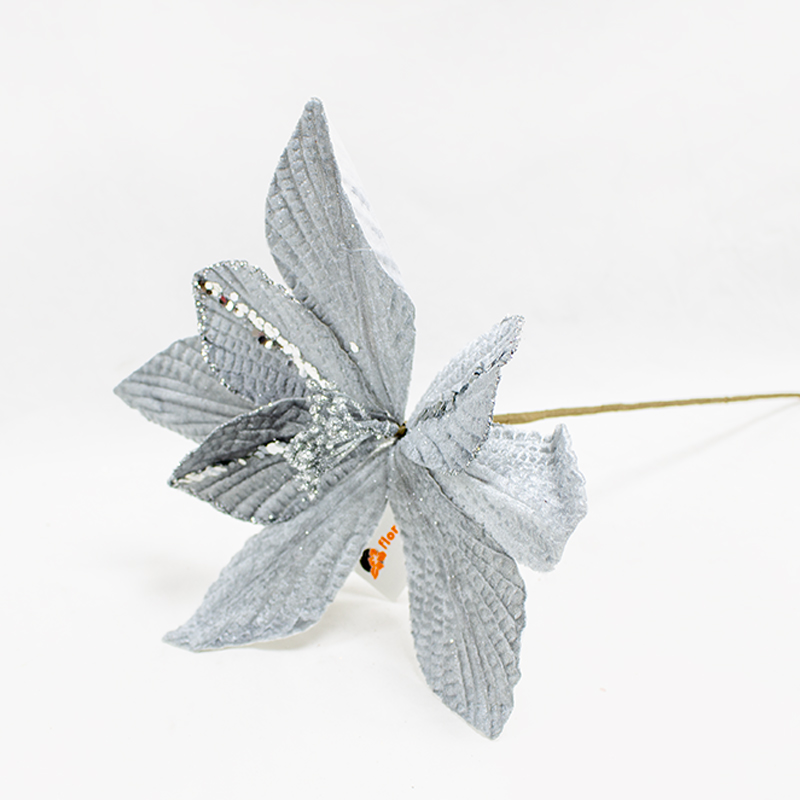 Poinsetia 40cm Prata (Un)