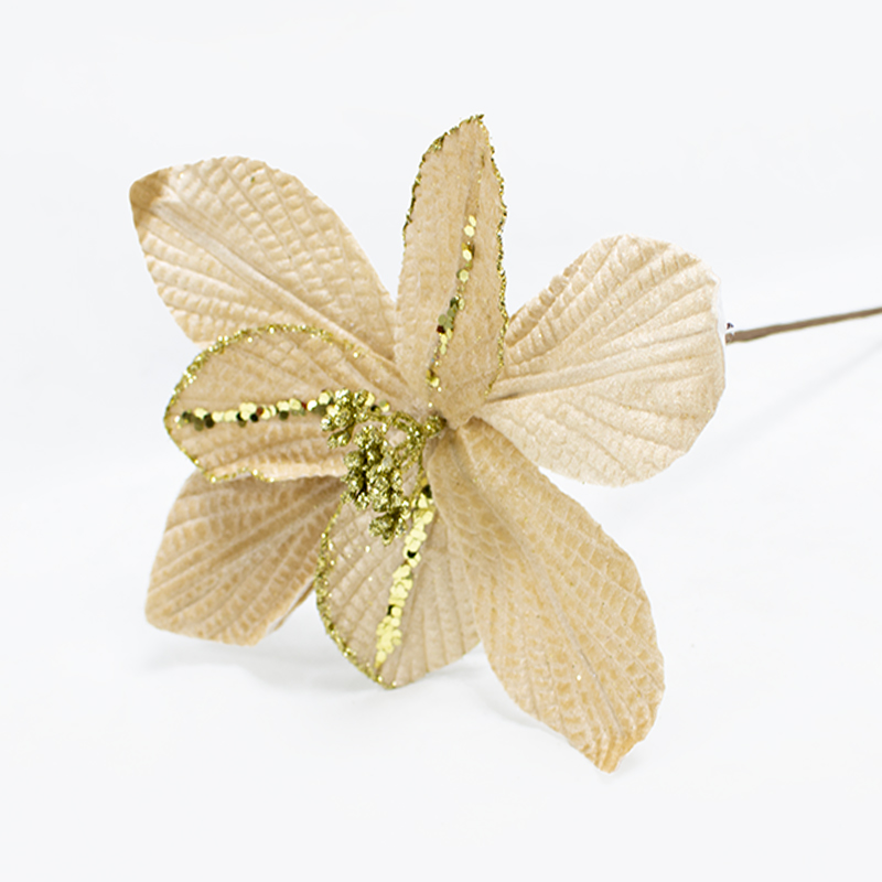 Poinsetia 40cm Dourado (Un)