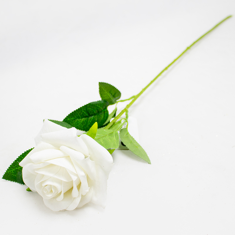 Rosa Art. Aveludada 61cm Branca (Un)
