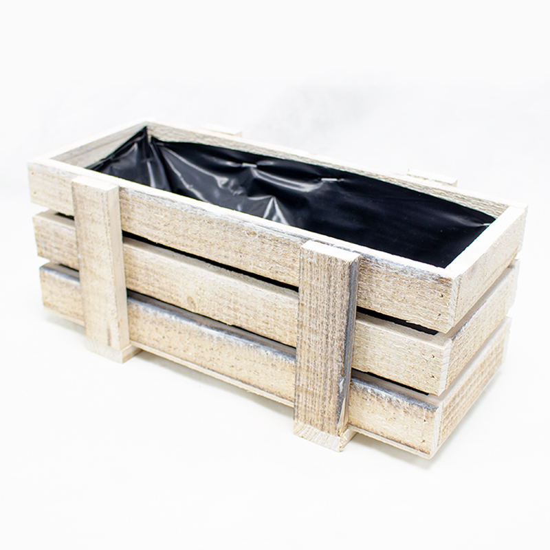 Base de Madeira Ripas 29 x 11cm Branq.