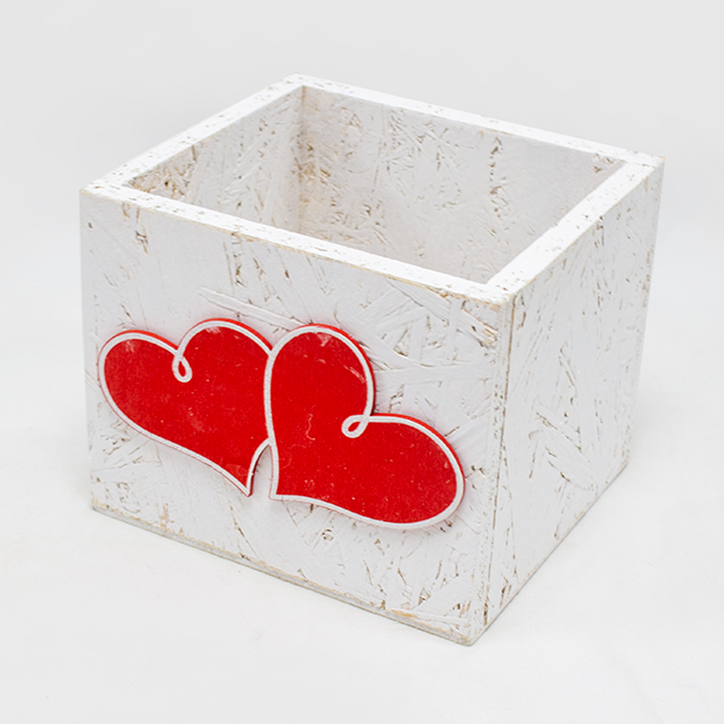 Base Mad. Br. C/Coração Duplo Vermelho 15x12.5cm