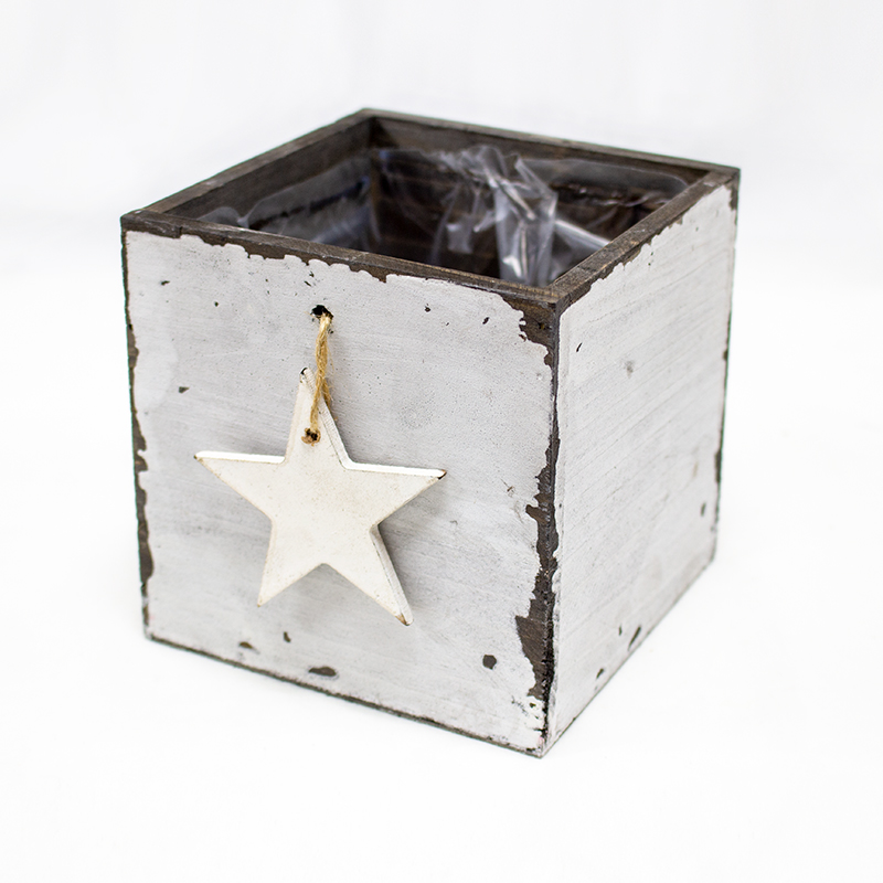 Base de Madeira Estrela12cm Branca