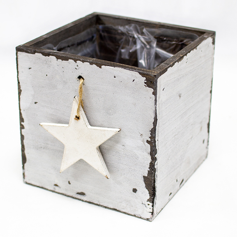 Base de Madeira Estrela15cm Branca