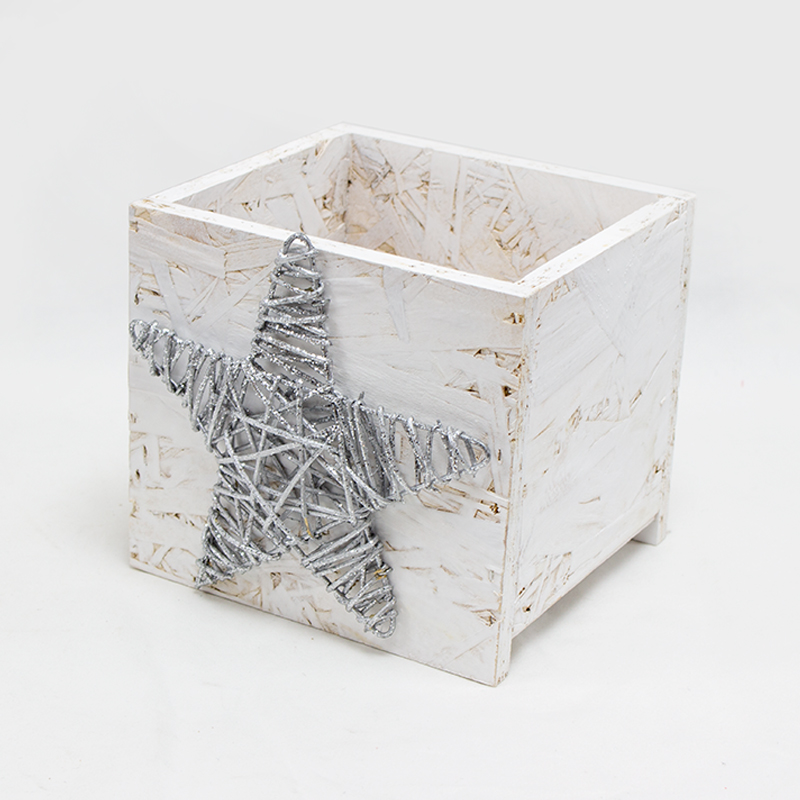 Base Mad. Branca C/ Estrela Prata 15 x 13.5cm