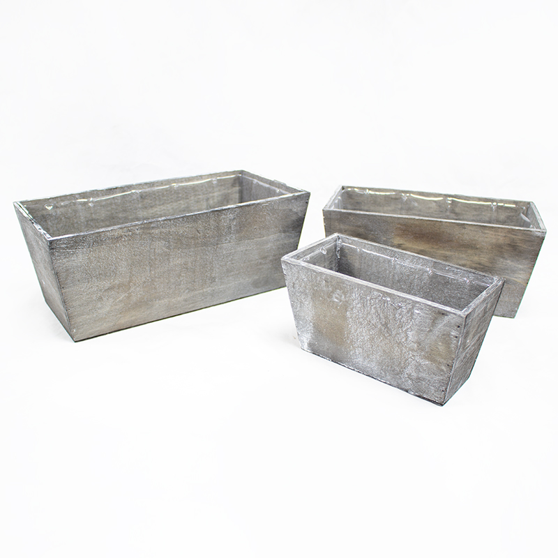 Base Mad. Rct. 18/24/30 x 12cm (3Un)  Cinza