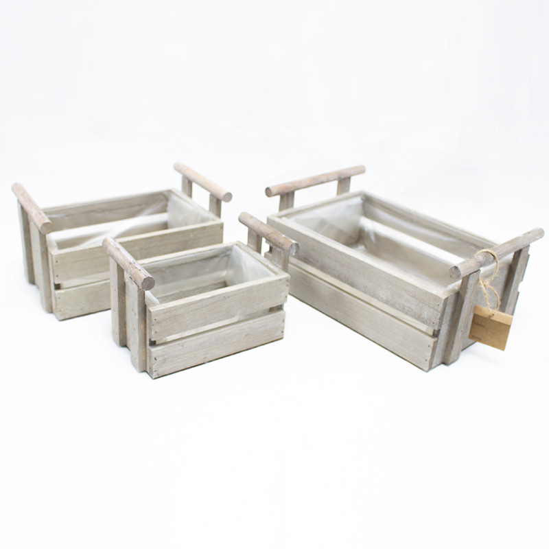 Base Mad. Cinza C/Asa 28/23/18cm (3Un)