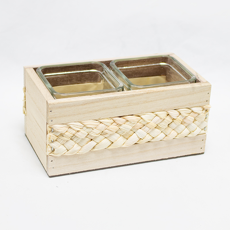 Base Mad. Natural C/Vidros 17x8cm (Un)