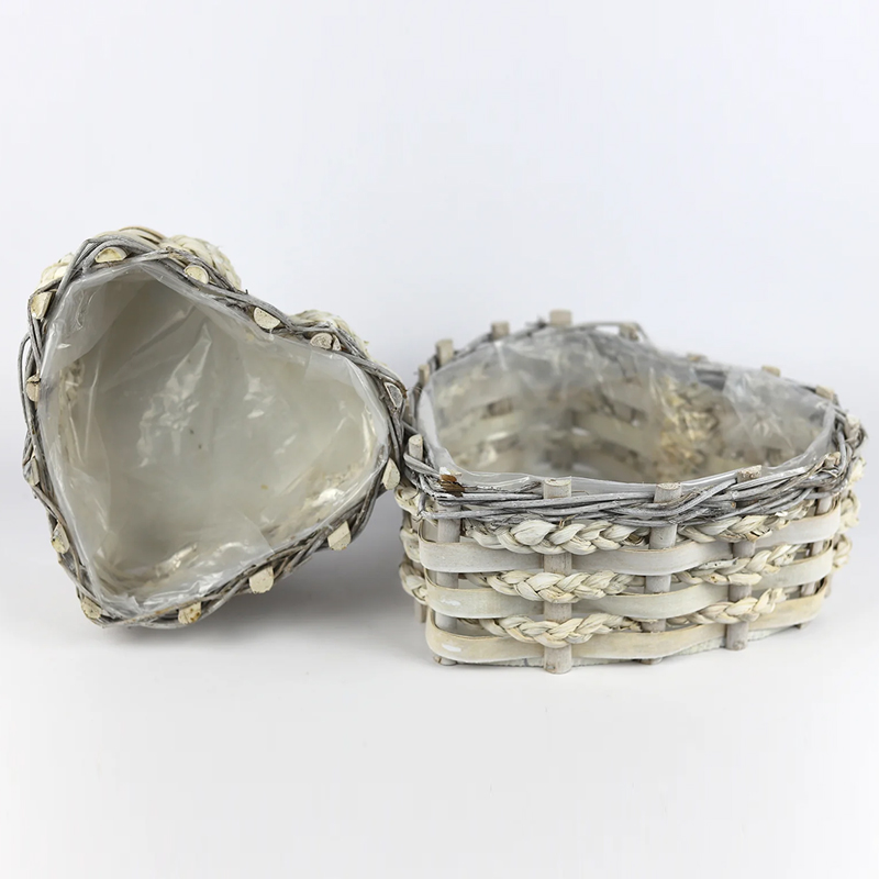 Conjunto Base Mad. Coração B/N 23x12cm (2 Un)