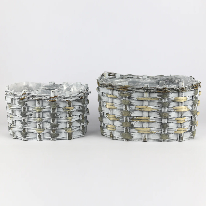 Conjunto Base Mad. Oval 26x17x15cm B/C (2 Un)