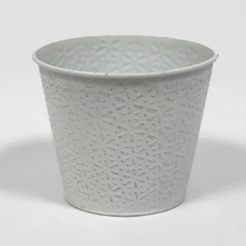 Base Metal C/Flores 11x13cm (Un) Branco