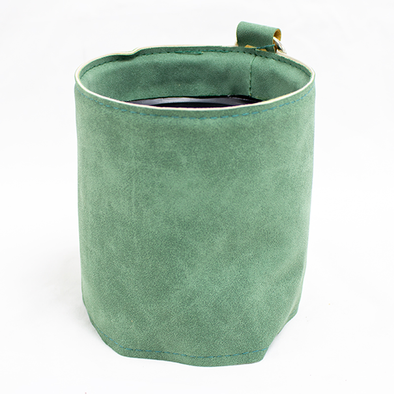 Base Redonda de Pele e plastico 12.5 x 14cm Verde