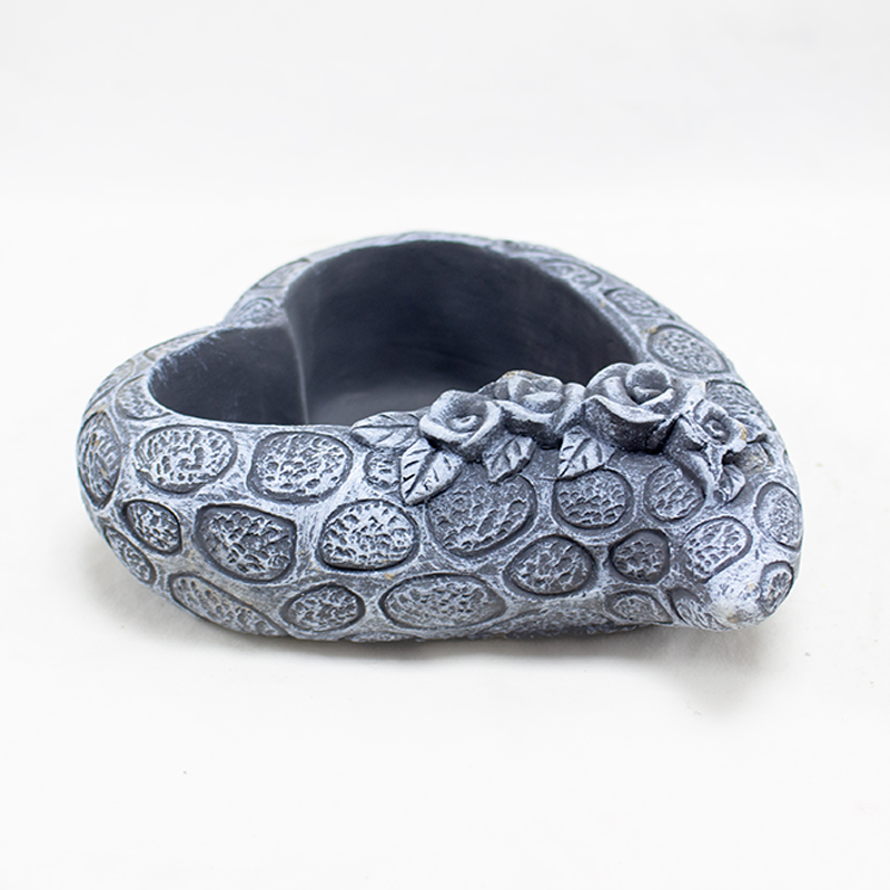 Vaso Coração C/Flores 15.5x19x7cm (A)