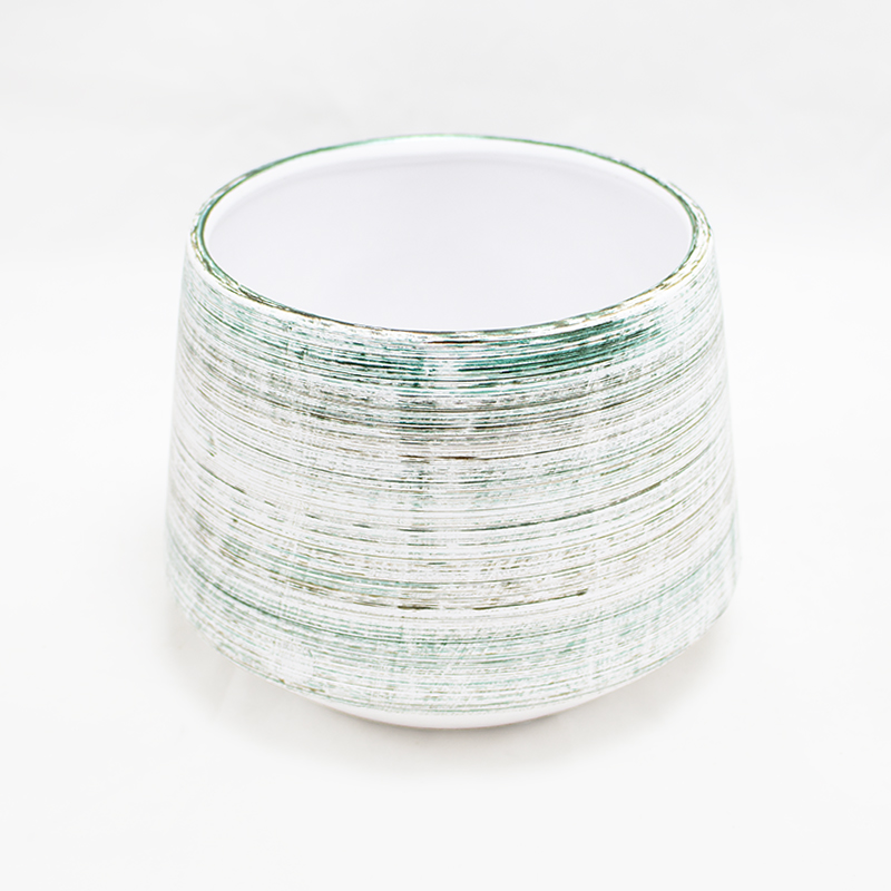 Base Cerâmica Branco/Verde 16 x12cm