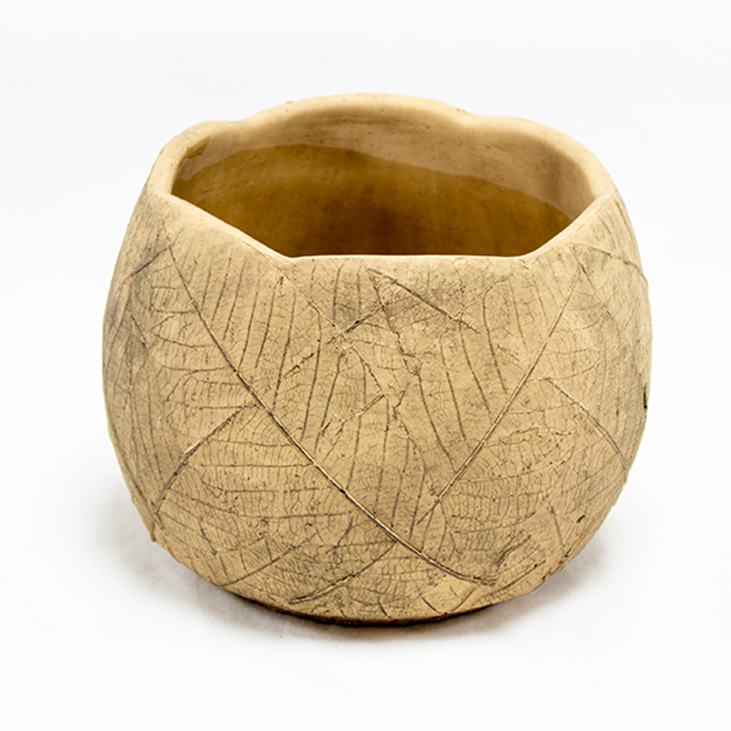 Base Cerâmica R/Folhas Castanho 15 x 11.5cm