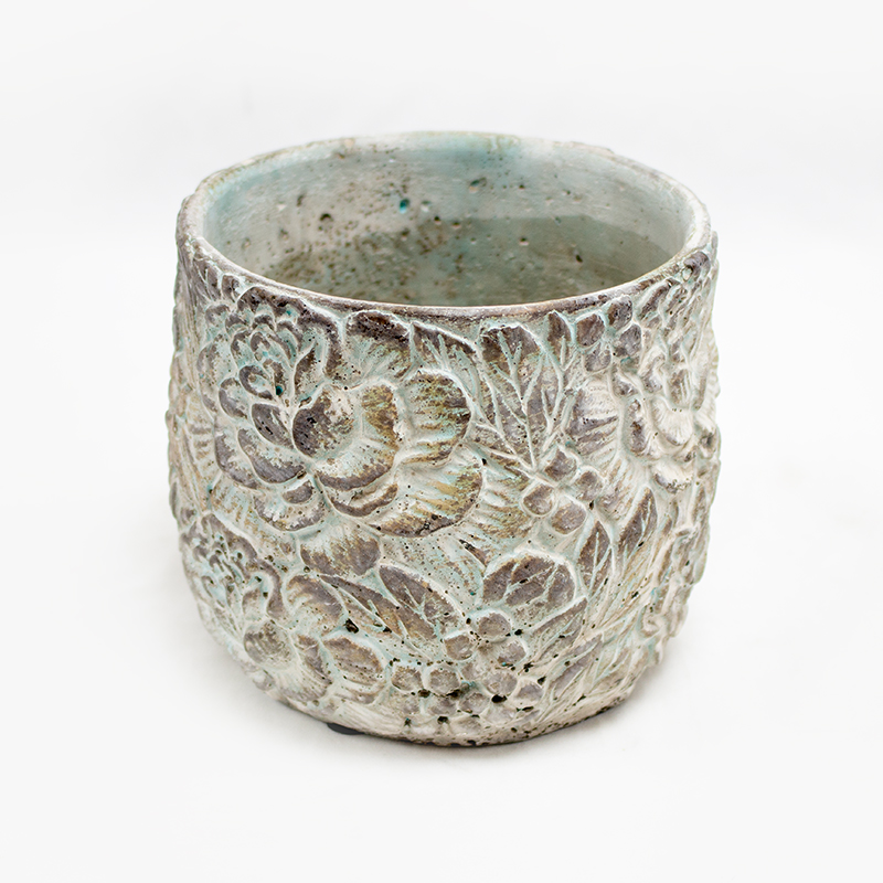 Base Cerâmica Floral 13.5x12.5cm