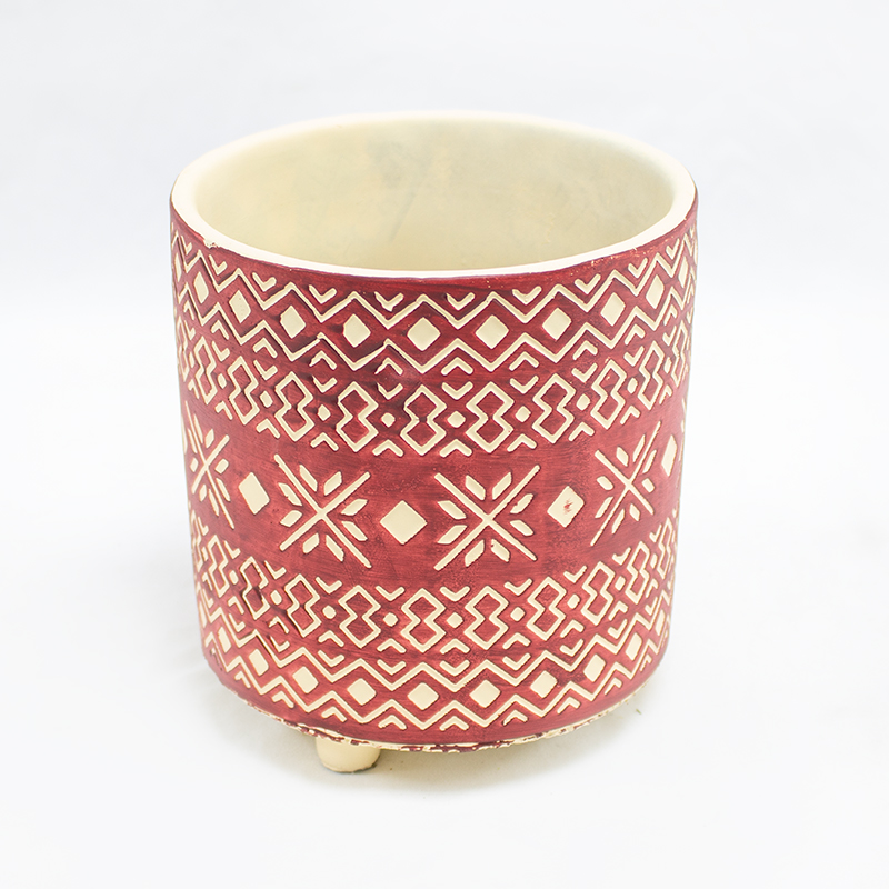 Base Cer. Flocos de Neve 13.5x14.5cm Vermelho