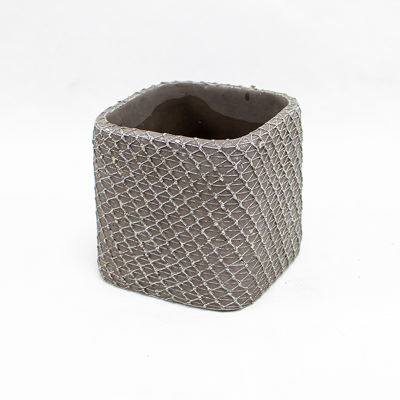 Base Cerâmica Castanho C/Relevo 11.5x11.5x10cm