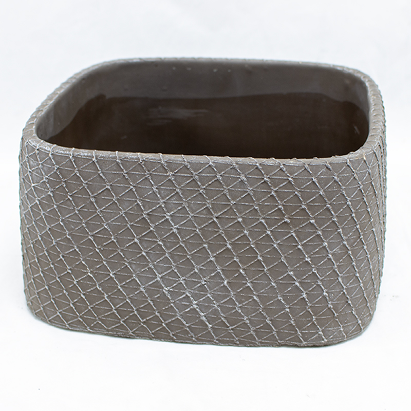 Base Cerâmica Castanho C/Relevo 22x22x11cm