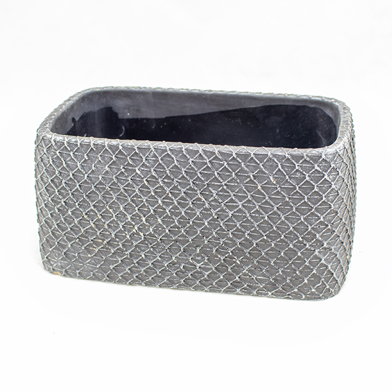 Base Cerâmica Preto C/Relevo 21x12.5x11cm