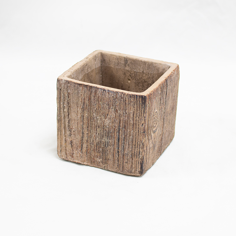 Base Cerâmica T/ Madeira 10x10cm Castanho