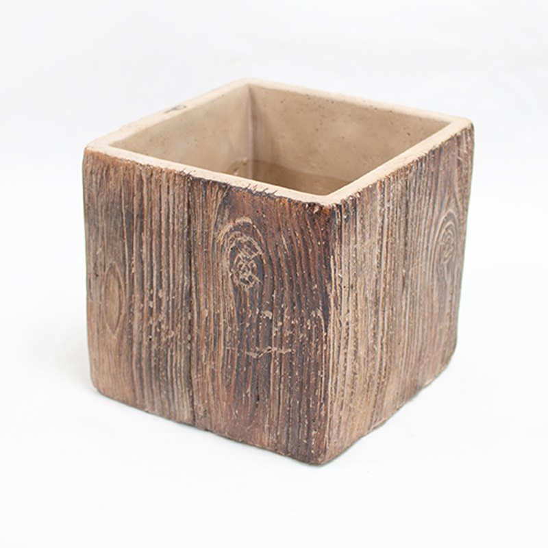 Base Cerâmica T/ Madeira 13x13cm Castanho