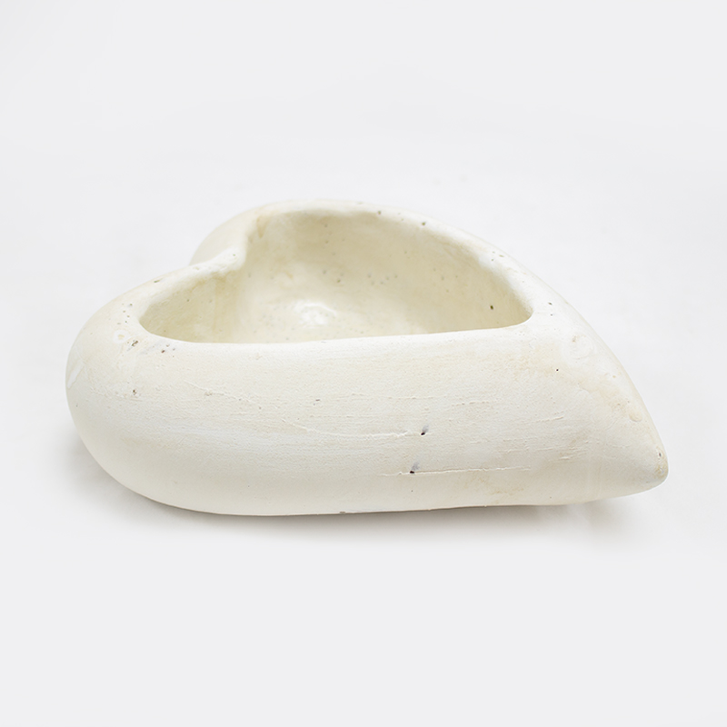 Base Coração 21.5x17.5x7.5cm Creme