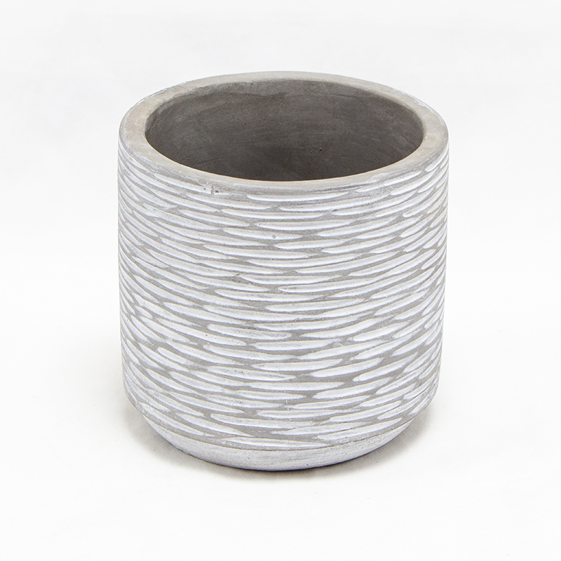 Vaso Cerâm. Relevo Cinza 10.5 x 10