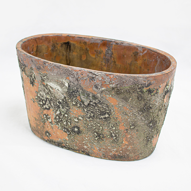 Vaso Cerâmica Oval 25.5 x 15cm Barro