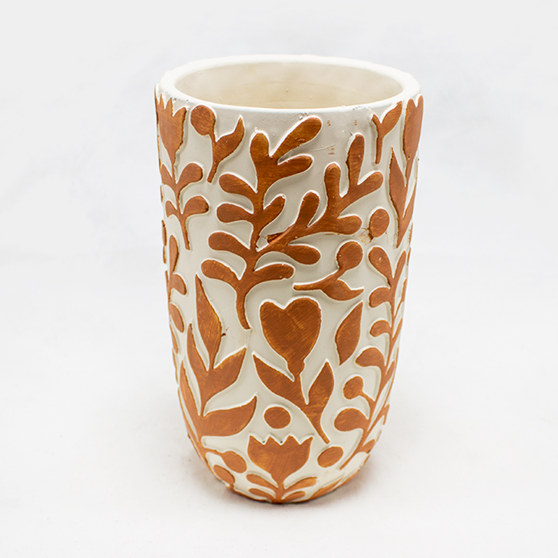 Vaso Cerâmica Flores 21cm