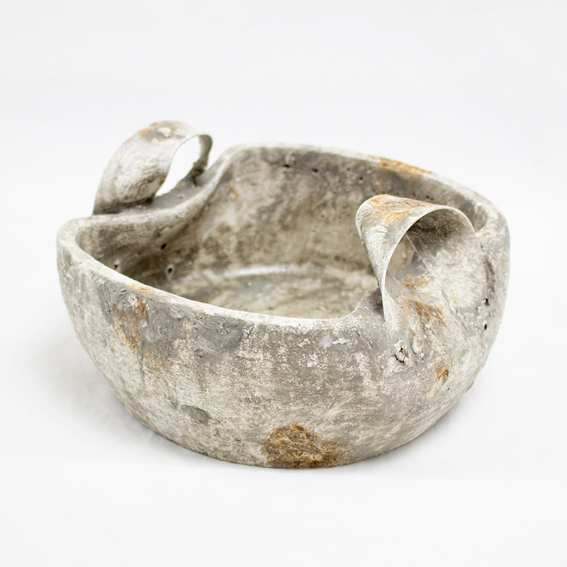 Vaso Cerâmica Cinza C/Asas 19/11.5cm