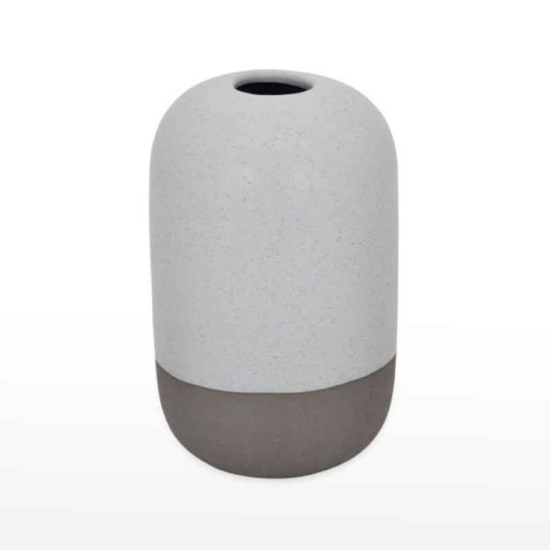 Vaso Cerâmica - 2 Tons Cinza