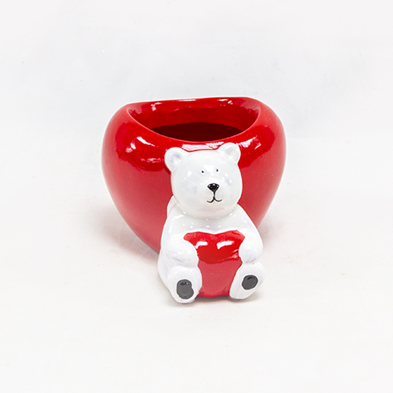 Vaso Cerâmica com Ursinho 12 x 8cm