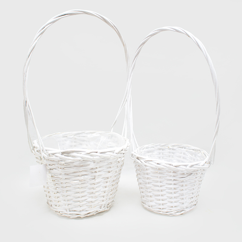 Cesto Oval C/Asa Branco 25x50/20x45 (2Un)