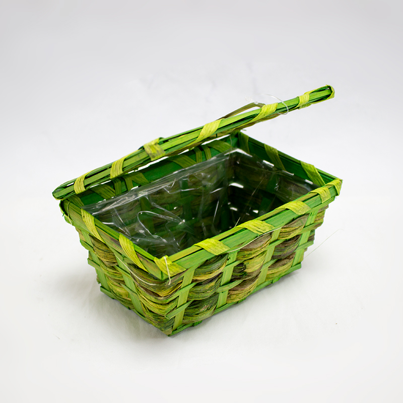 Cesto rectangular com tampa - Verde