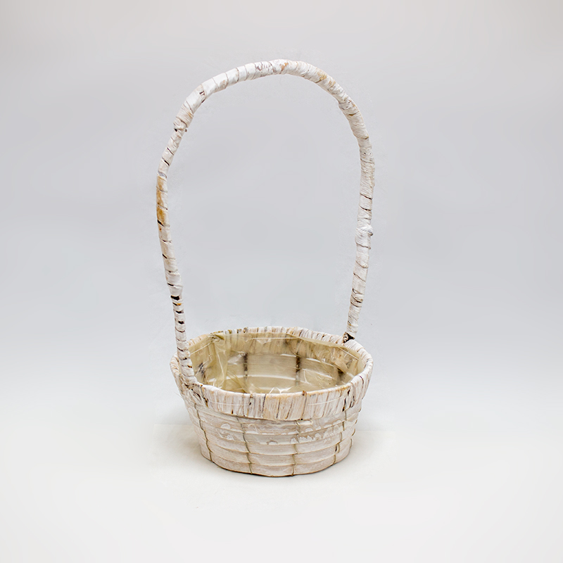Cesto Redondo Branco/natural