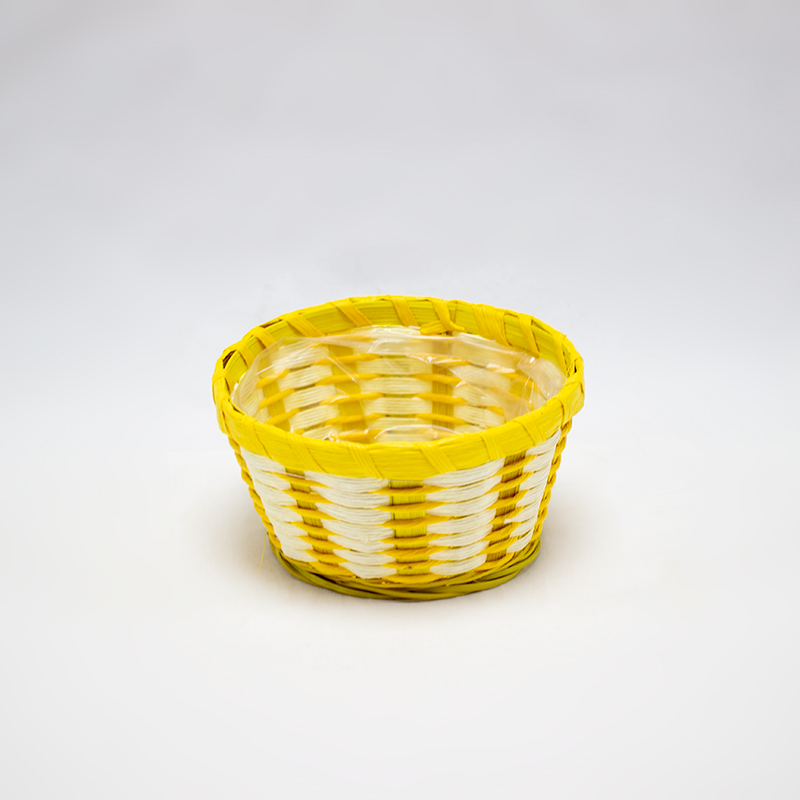 Cesto redondo sem asa amarelo