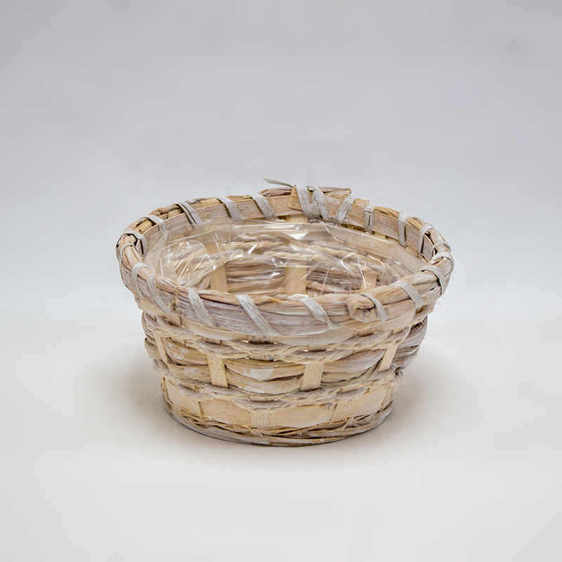 Cesto sem asa redondo 17 cm x 9 cm creme