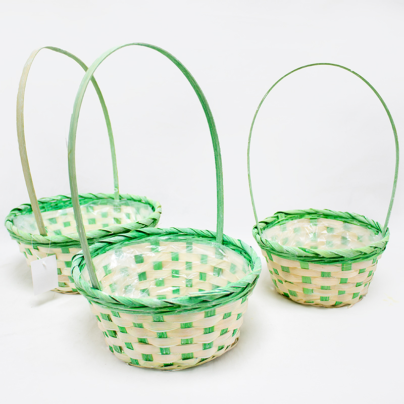 Cesto Red. 23x36/20x34/18x32cm - Verde ( 3 Un )