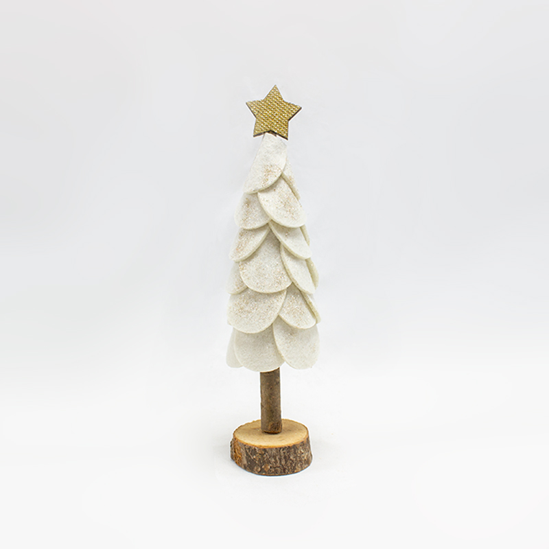 Arvore de Natal Branca e Glitter 27cm