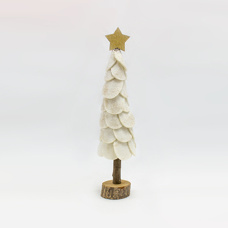 Arvore de Natal Branca e Glitter 35cm