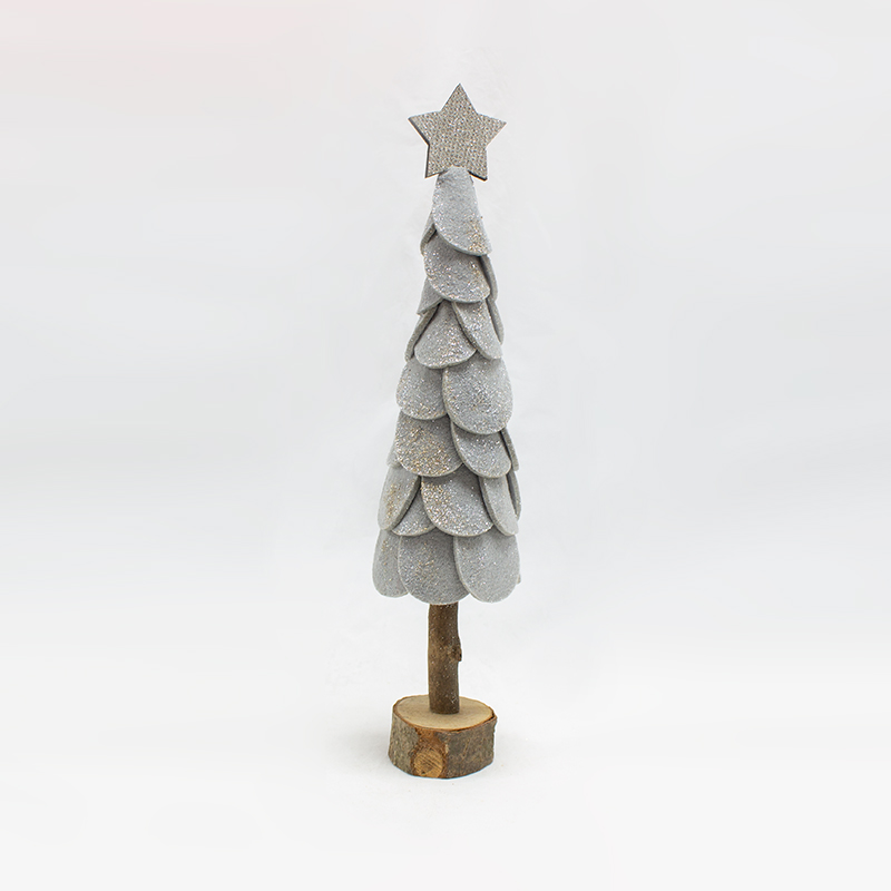 Arvore de Natal Cinza e Glitter 35cm