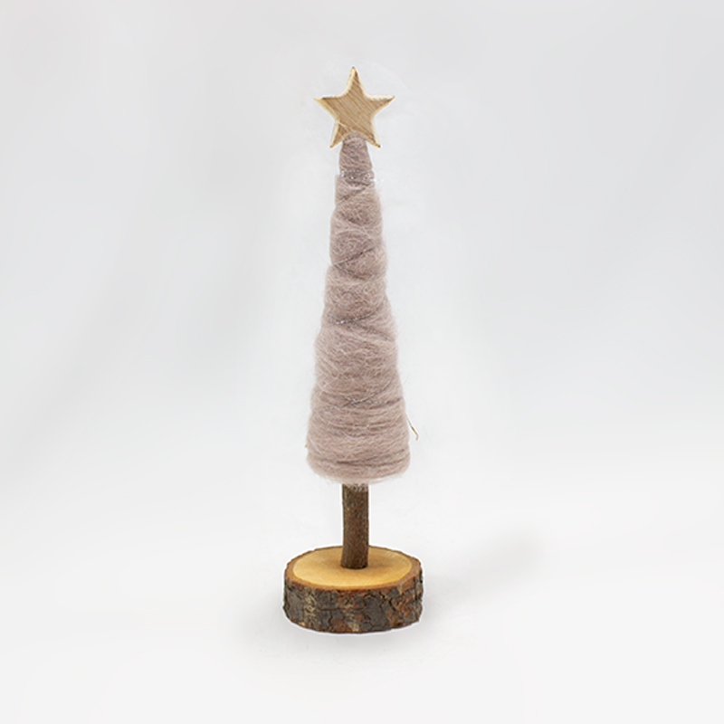 Arvore de Natal Lã 24cm Rosa Velho