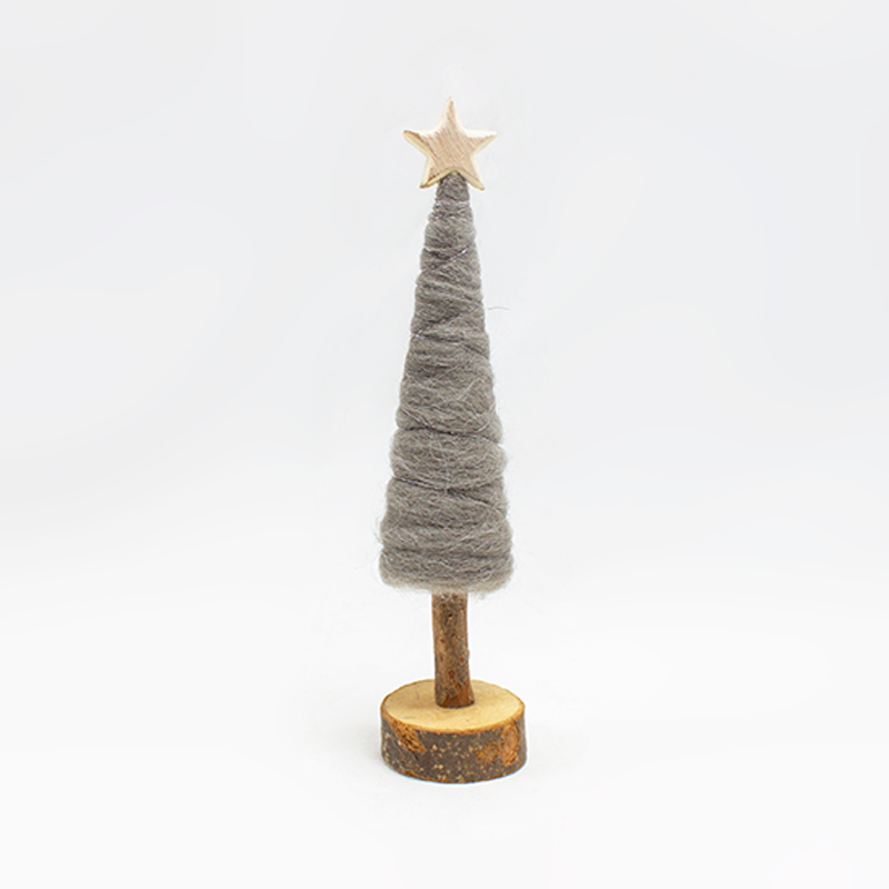 Arvore de Natal Lã 24cm Cinza