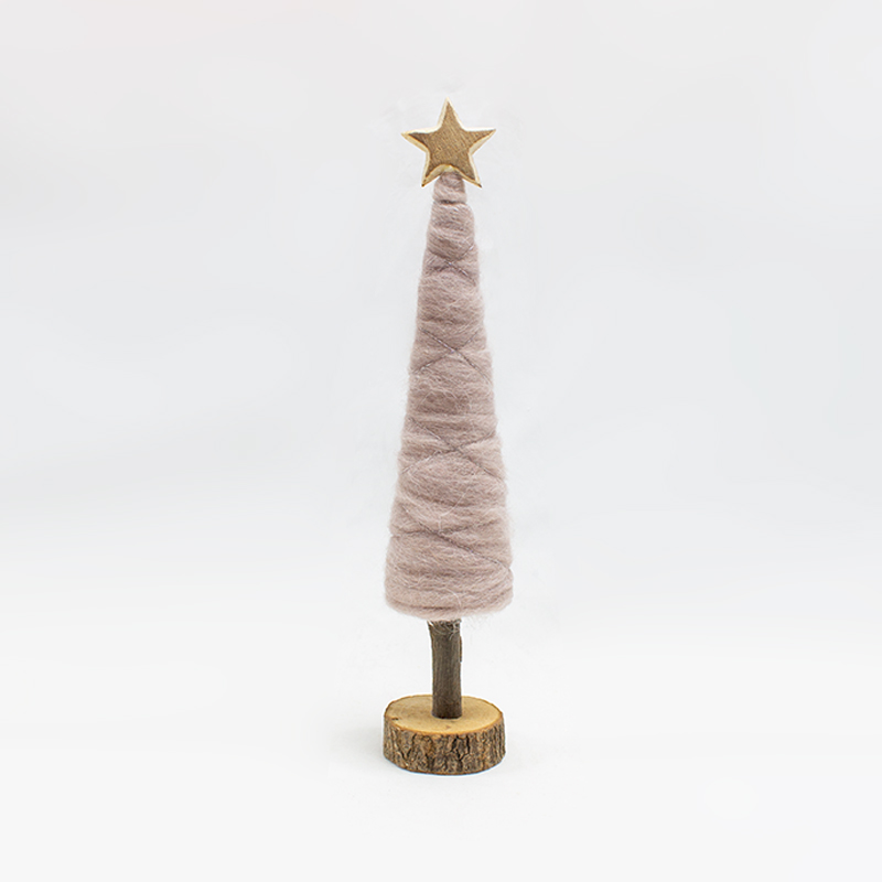 Arvore de Natal Lã 31cm Rosa Velho