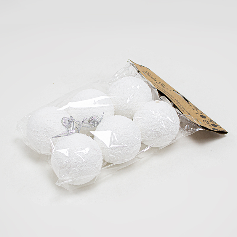 Bola de Natal Nevada 6cm ( 6 Un.)