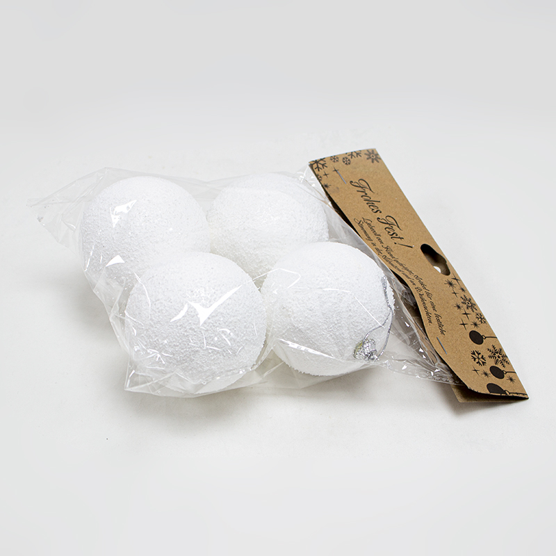 Bola de Natal Nevada 8cm ( 4 Un.)