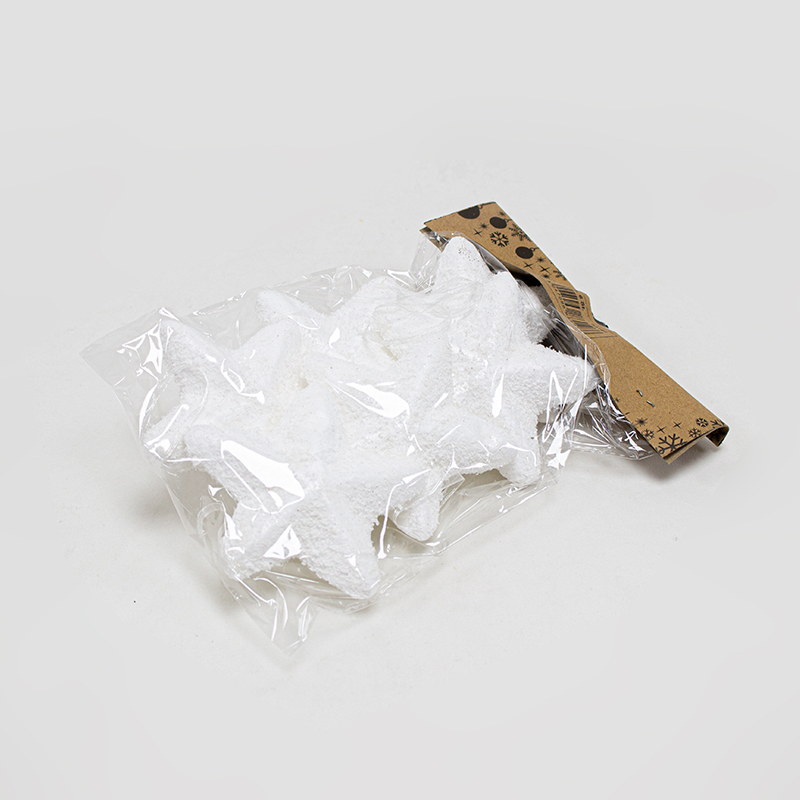 Estrela de Natal Nevada 8,5cm ( 6 Un.)